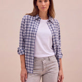 Jra Baumwollbluse Check Blau