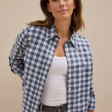 Jra Baumwollbluse Check Blau