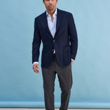 Classic Fit Streifen Hellblau Melange