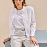 Joey B.D. Baumwollbluse Cropped Weiss