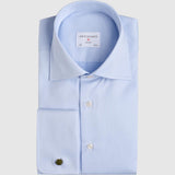 Classic Fit Twill Hellblau Doppelmanschette