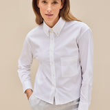 Joey B.D. Baumwollbluse Cropped Weiss