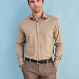 Classic Fit Heringbone Beige