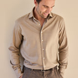 Classic Fit Heringbone Beige