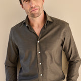Classic Fit Herringbone Olive