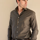 Classic Fit Herringbone Olive