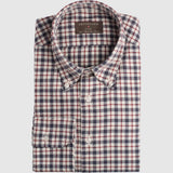 Classic Fit Flanell Beige/Rot mit Button Down