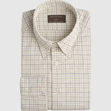 Classic Fit Flanellhemd Check Off White