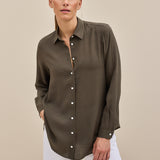 Baila Seidenbluse Taupe