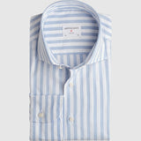 Classic Fit Streifen Hellblau Melange
