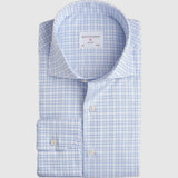 Classic Fit Karo Hellblau