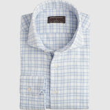 Classic Fit Flanellhemd Check Hellblau
