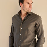 Classic Fit Herringbone Olive