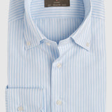 Classic Fit Streifen Hellblau mit Button Down