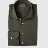 Classic Fit Gewaschen Twill Olive
