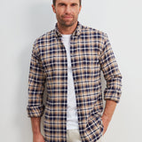 Classic Fit Flanell Beige Karo