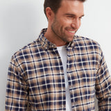 Classic Fit Flanell Beige Karo