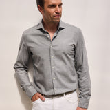 Classic Fit Flanellhemd Grau