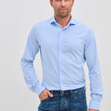 Slim Fit 4-Wege-Jersey Stretch Hellblau