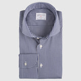 Slim Fit Stretch Mini Check Karo Navy