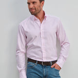 Classic Fit Streifen Rosa mit Button Down