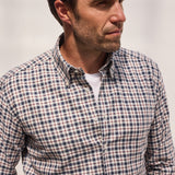 Classic Fit Flanell Beige/Rot mit Button Down