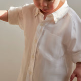 Boys Shirt Leinen Weiss