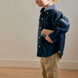 Jungen Hemd Leinen Navy