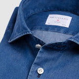 Klassische Passform Jeanshemd Blau