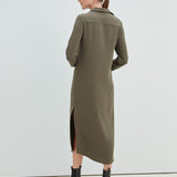 Gill Langes Viskosekleid Olive