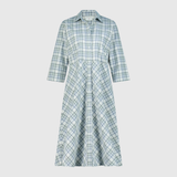 Skyla Midi Baumwollkleid Karo Grau