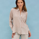 Lamina Seidenbluse Print Beige