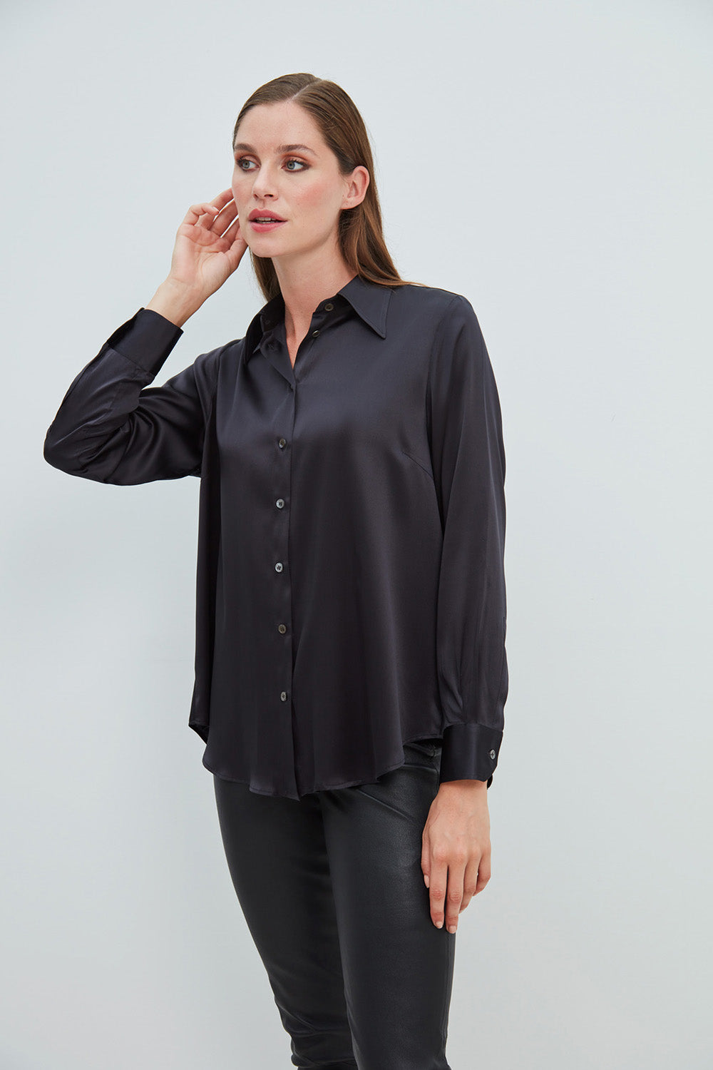 Baila Seidenstretch Bluse Schwarz