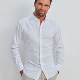 Classic Fit Oxford Gewaschen Weiss