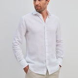 Classic Fit Leinenhemd Weiss