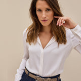 Kelly Seidenstretchbluse Creme