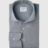 Classic Fit Uni Grau Chambray