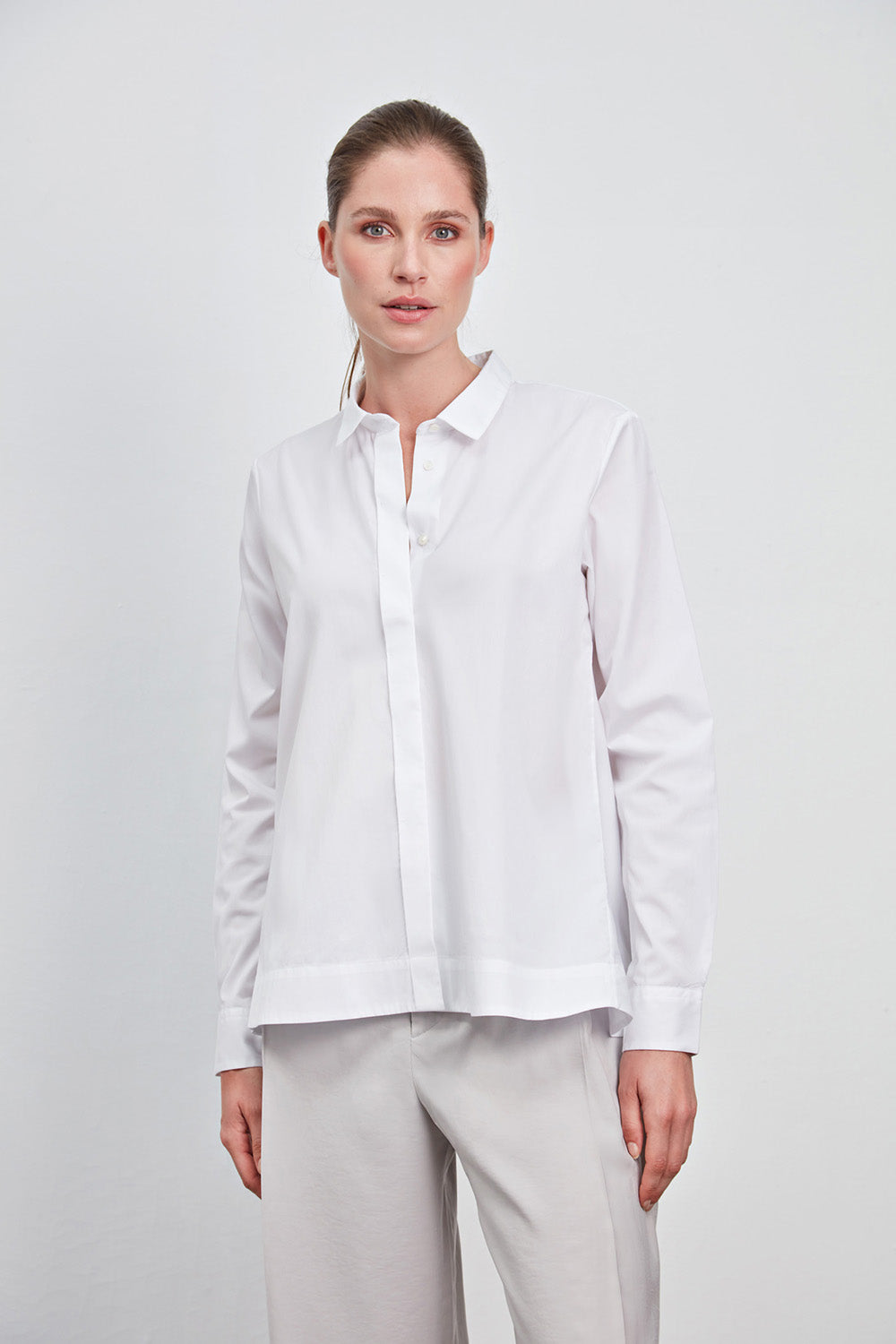 Mila Baumwollbluse Weiss