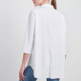 Jsa 3/4 Arm Stretchbluse Weiss