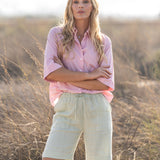 Sage Leinenshorts Grün