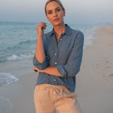 Jacky Leinenbaumwollbluse Denim