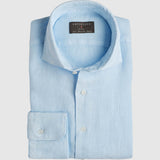 Classic Fit Leinen Hellblau