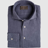 Classic Fit Leinen Dunkelblau