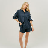 Leinenshorts Navy