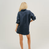 Leinenshorts Navy