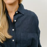Leinenshorts Navy