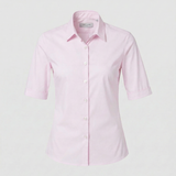 Rosa Baumwollstretch Kurzarmbluse Rosa