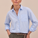Bella Baumwollstretchbluse Hellblau