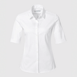 Rosa Stretchbluse Kurzarmbluse Weiss