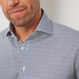 Classic Fit Mikro-Print Navy